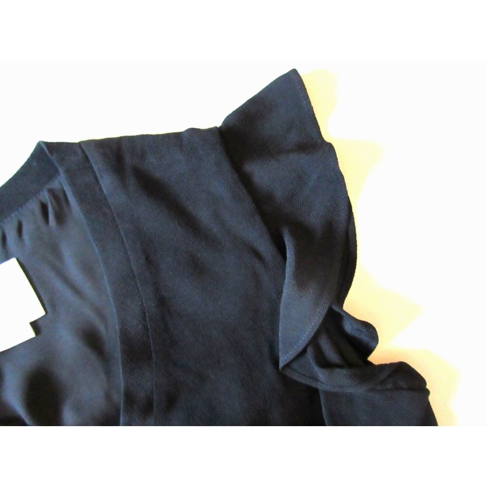 NWT Kate Spade New York Frill in Black Flutter Sleeve Fluid Crepe Dress 0 $298 - Picture 3 of 4
